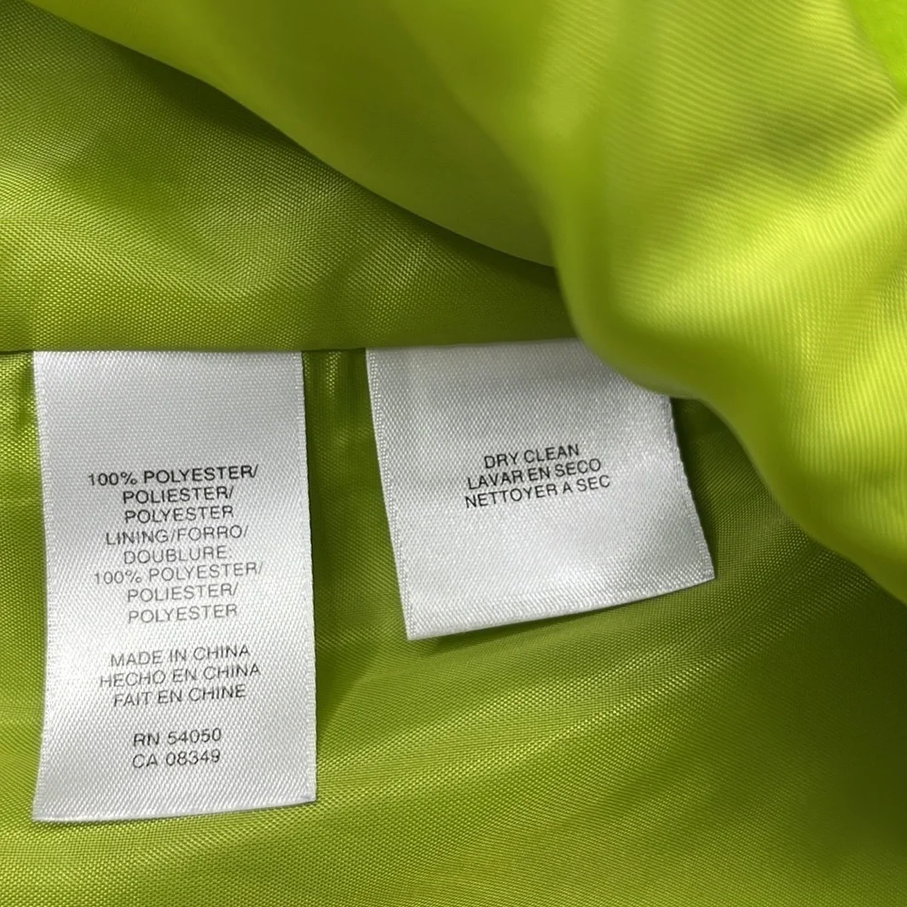 Even Picone Women’s Spring Lime Button Up Jacket, size Large - Picture 3 of 12